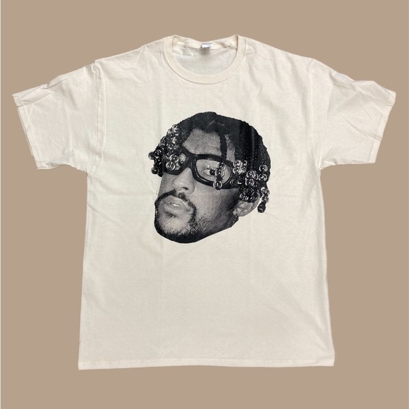 Bad bunny big face tan T-shirt unisex cotton bad bunny - Picture 1 of 1